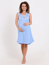  Женская ночная сорочка для беременных Любава | Синяя