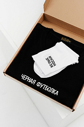Мужской подарочный набор 11802 Носки+футболка / Черный