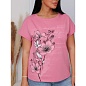 Женская футболка Ф-28(К+Л) / Розовый (цветы)